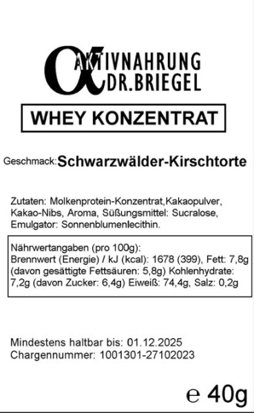 Aktiv Whey Konzentrat 40g-Packung